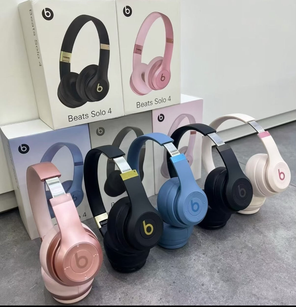 Beats Solo 4 headphones multiple colors with boxes