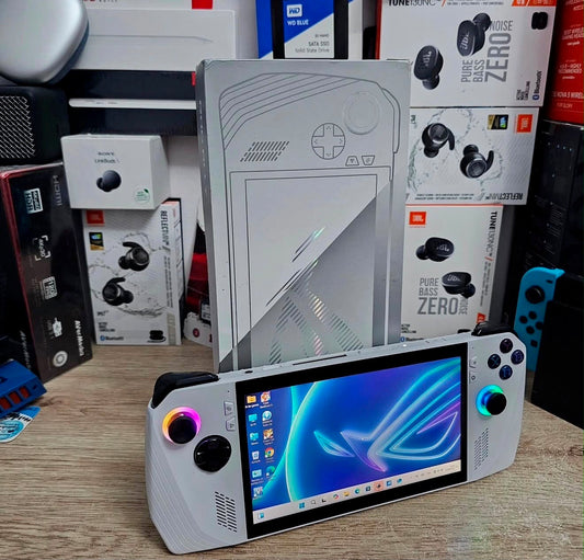 ASUS ROG Ally handheld gaming console with box and accessories